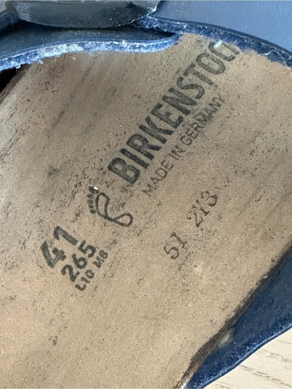 Birkenstock Arizona Navy Blue Two-Strap Sandal size 41 regular width